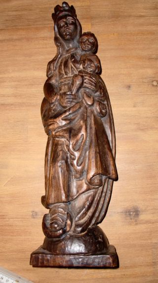 Madonna Mit Kind Holz 42cm - Ca.  1,  2kg Religion Skulpturen Heiligenfigur Bild