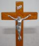 Altes Tisch Kreuz Bernstein ? Art Deco Um 1920 Hausaltar H.  21 Cm Jesus Kruzifix Skulpturen & Kruzifixe Bild 2
