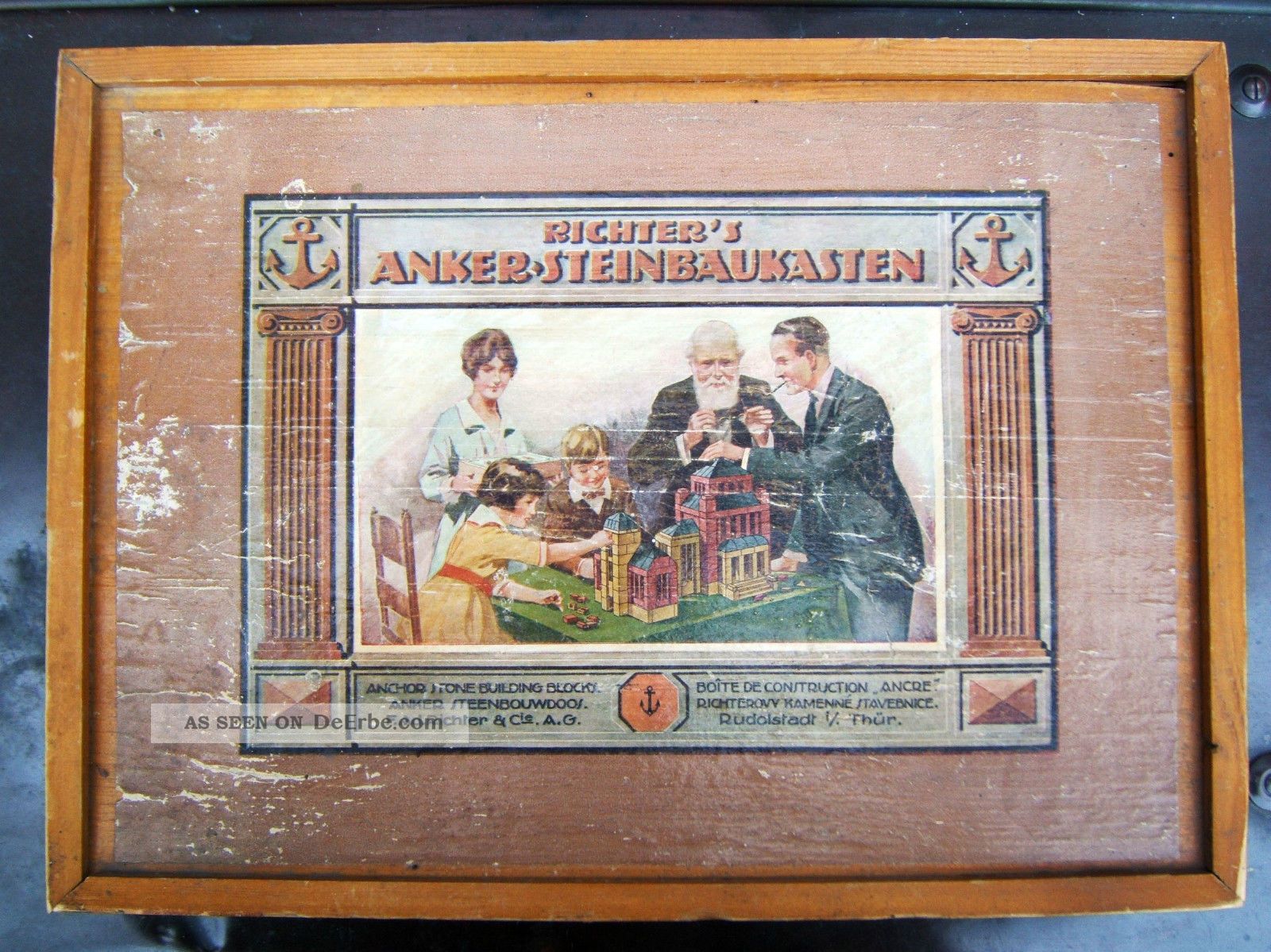 Richter Anker Steinbaukasten Nr.  6 1/2,  Komplett Ohne Bauvorlagenheft,  Ca.  1920. Baukästen Bild