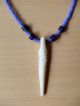 Tansania Afrik.  Schmuck: Halskette Mit Anhänger Blau/weiß Handarbeit Entstehungszeit nach 1945 Bild 1