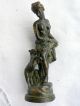 Antike Hervorragend Filigrane Jugendstil Bronze Figur Halbakt Mit Schäfchen Vor 1900 Bild 2