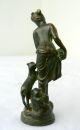 Antike Hervorragend Filigrane Jugendstil Bronze Figur Halbakt Mit Schäfchen Vor 1900 Bild 4