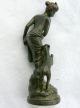 Antike Hervorragend Filigrane Jugendstil Bronze Figur Halbakt Mit Schäfchen Vor 1900 Bild 5