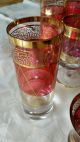 Wunderschöne Handgeschliffene Bleikristall Gläser Gold Rot Verzierung Kristall Bild 4