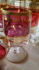 Wunderschöne Handgeschliffene Bleikristall Gläser Gold Rot Verzierung Kristall Bild 6