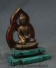 Tibet Türkis Bronzevergoldung Shakyamuni Buddha Statue Hintergrundbeleuchtung Antike Bild 1