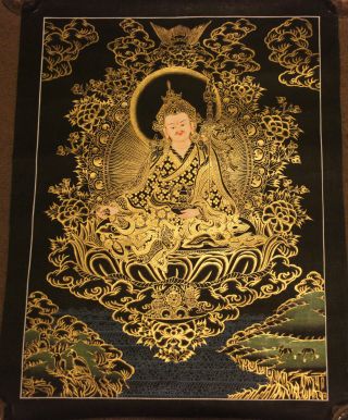 Meisterwerk Tibet Nepal Buddha Thangka Tanka Thanka Gold - Mandala Handmalerei A44 Bild
