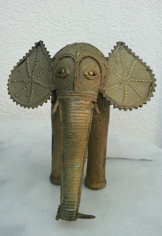 Elefant Bronze Antik Indien Indische Figur Bronzefigur Sehr Alt Bild