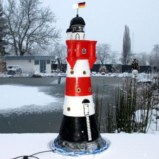 Leuchtturm Roter Sand 120 Cm Mit Doppellicht Deko Garten Maritim Nordsee Figur Bild
