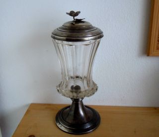 Russischer Pokal Bergkristall Mit Silber Deckel Und Silber Fuß 84 Punzen 1910 - 17 Bild