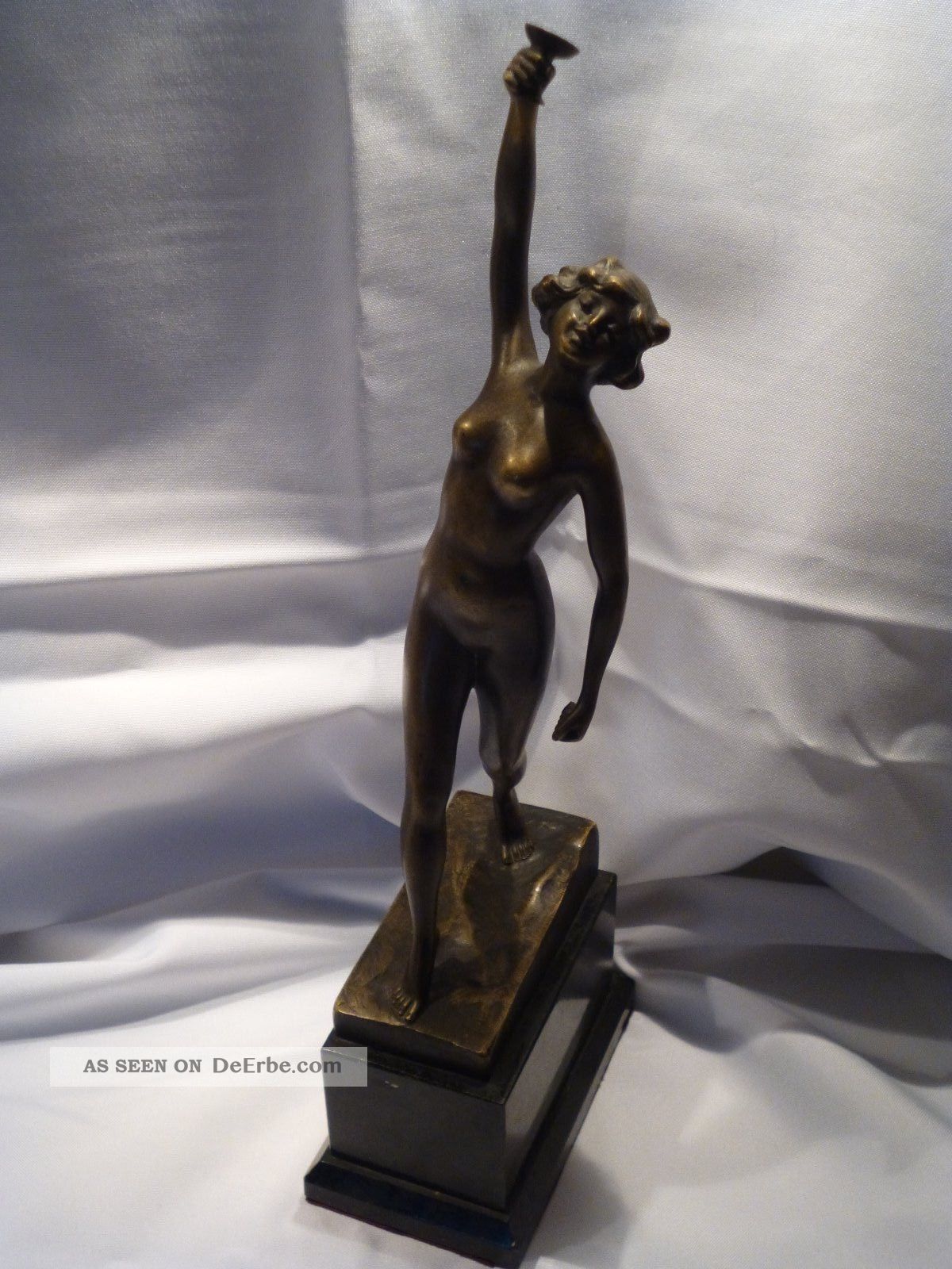 Hofer Bronze Frau Mit Kelch Antik Bronze Bild