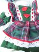 Alte Puppenkleidung Greenred Dress Hat Outfit Vintage Doll Clothes 25 Cm Girl Original, gefertigt vor 1970 Bild 5