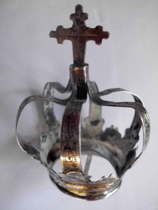 Antike Krone - Silber - Für Heiligefigur - Muttergottes / Antique Silver Crown - Madonna Bild