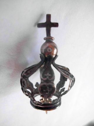 Antike Krone - Silber - F.  Heiligenfigur/small Antique Silver Crown For Saint Figure Bild