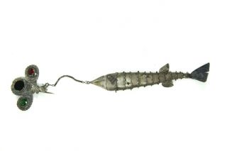 Antike Altsilber Brosche Aus Mexiko Gliederfisch Fisch Angel Anstecknadel 38,  8g Bild