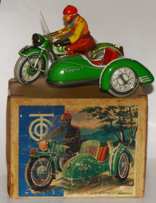 Tco Tippco Tipp&co.  Grünes Beiwagen - Motorrad Nr.  59 In Originaler Box Bild