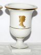 Fürstenberg 2x Krater - Vase 9,  2cm Porzellan Weiss & Gold Frau & Napoleon 6442 Nach Marke & Herkunft Bild 2