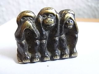 Alte Miniatur Bronze Figur 3 Affe Bild