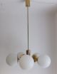 Große Sputnik 5 Glas Kugel Lampe 60er 70er Design Deckenlampe Messingfarben 1970-1979 Bild 2