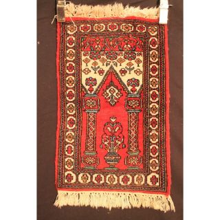 Feiner Handgeknüpft Orient Teppich Gebets Jomut Mihrab Rug Carpet Tappeto Tapis Bild