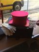 Chapeau Claque Pink Mit Lederhandschuhen Antik.  Einmalig. Accessoires Bild 2