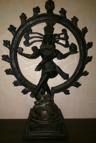 Statue Shiva Natiaj Statue,  Messing/bronze Religiöse Indische Metall Figur Alt Bild