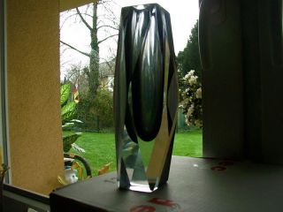 Vase Murano Glas Blockvase 70er Jahre Ca 21 Cm Bild