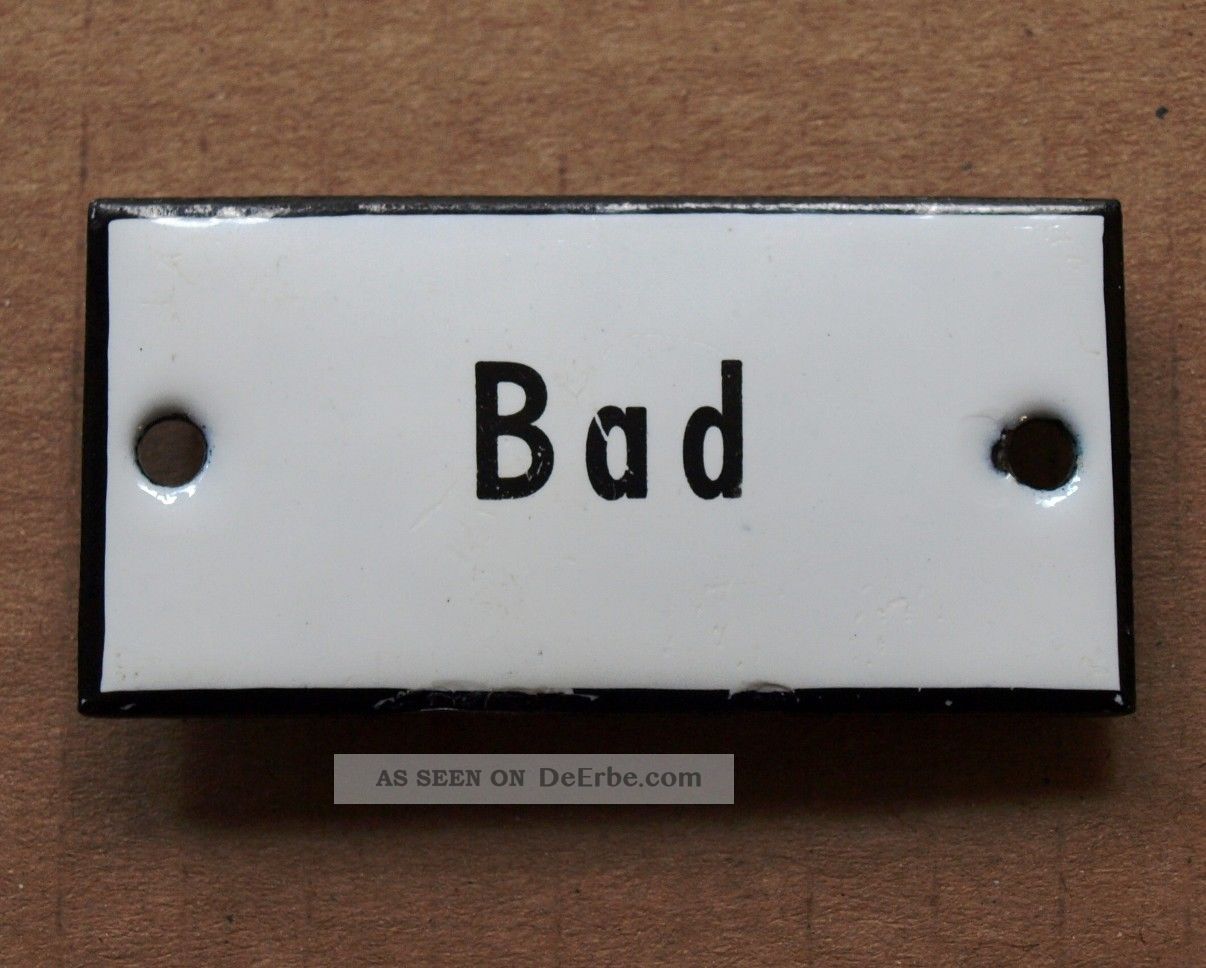 Bad Altes Tür Emailschild Um 1950 Top Badezimmer Dusche Sauna Toilette