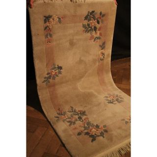 Feiner Handgeknüpfter Orient Teppich China Art Deco Old Carpet Tappeto 170x90cm Bild