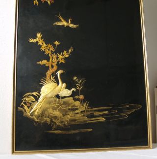 Grosse Wandbild Lackarbeit Goldmalerei Japan Bild