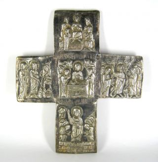 Dekoratives Kreuz / Kruzifix Bezogen Mit Versilbertem Metall Cross / Crucifix Bild
