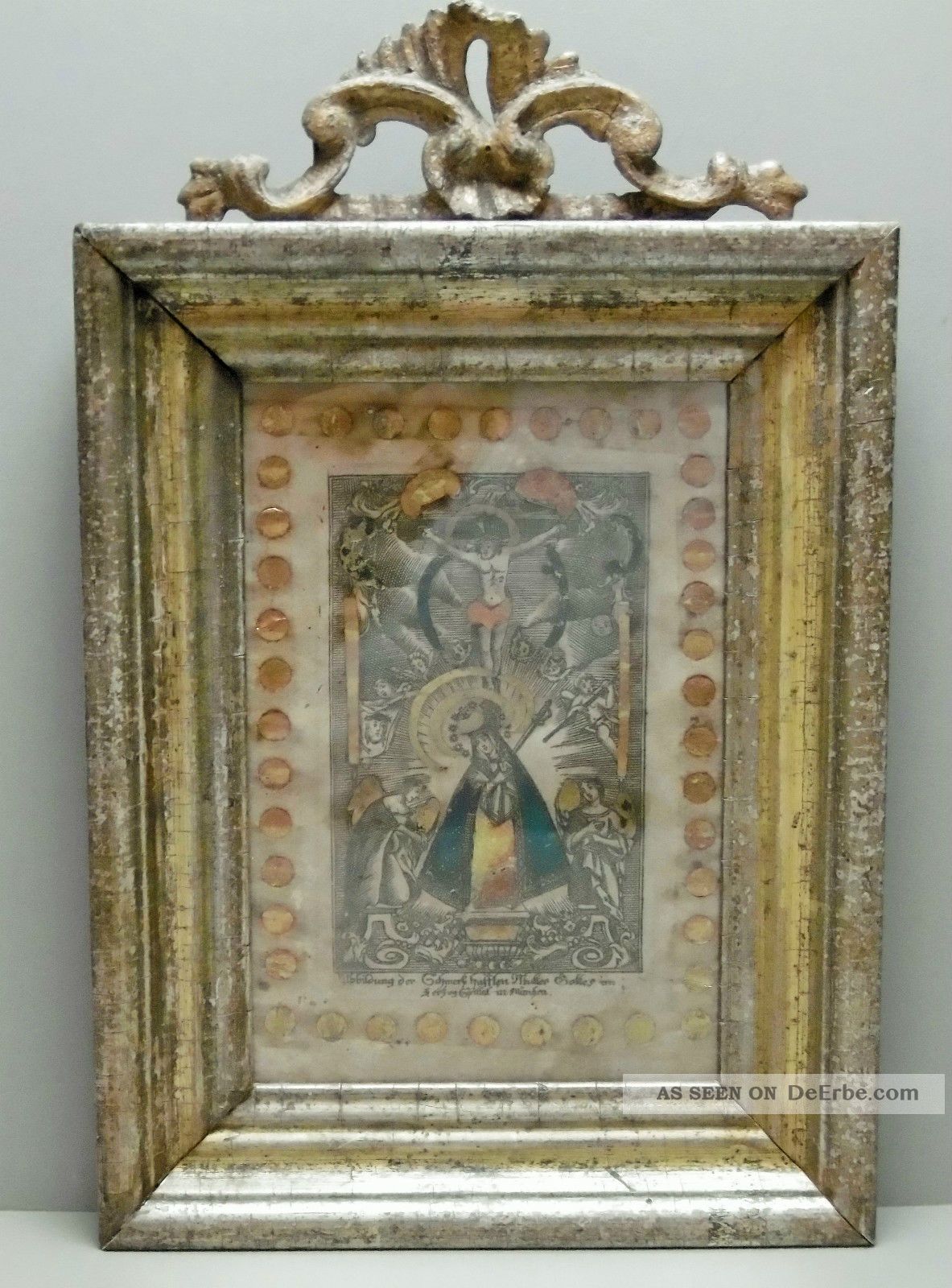 Farbiger Kupferstich Um1800 Abbildung Der Schmerzhaften Mutter Gottes /3 Grafik, Drucke Bild