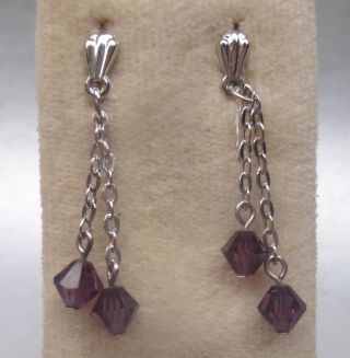 Ohrringe,  Silber 835 Mit Violetten Steinen,  Ungetragen Aus Juwelier - Auflösung Bild
