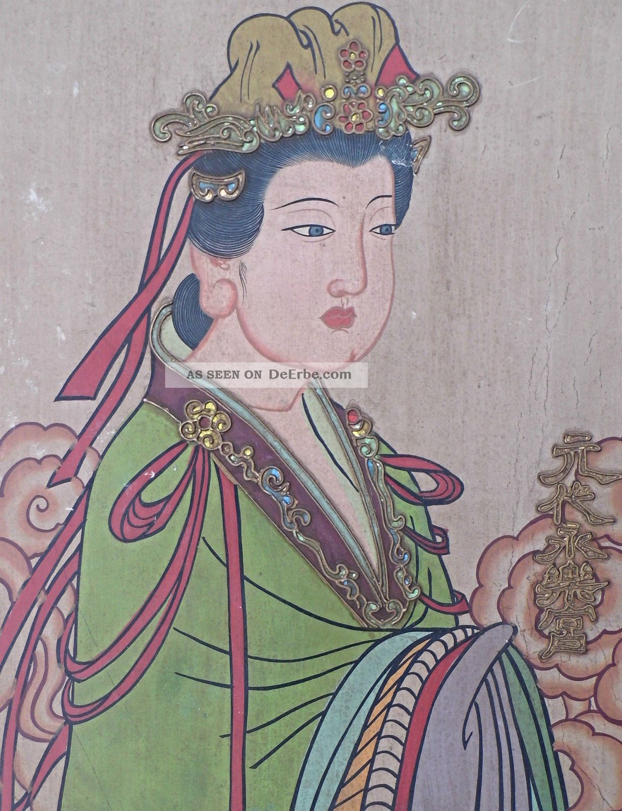 China Pastell Gemälde Frauenhalbporträt Einer Vornehmen Dame Signiert Aquarelle Bild