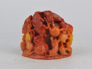 Old Exquisite Natural Jade Carving Mouse Zierobjekt China Statue Bild