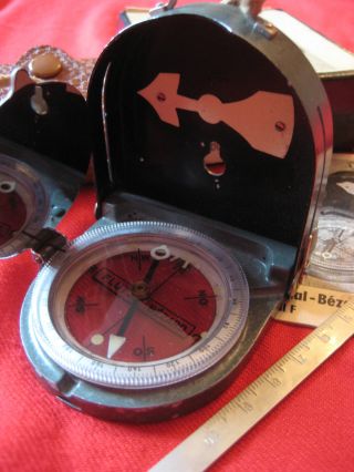 Alter Kompass Bezard Modell Ii F Leder Tasche Karton Nautika Maritime Bild