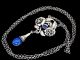 Silber Kette Collier Lapis Lazuli Signiert Mit Ca 925 / Rose Jugendstil Motiv Schmuck nach Epochen Bild 2