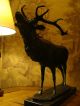 Bronze Figur Hirsch Jugendstil Bronzefigur Jagd Skulptur Sign.  Else Fürst Um1900 Bronze Bild 4