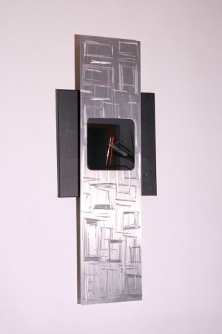 Metall Aluminium Designer Wanduhr Wall Art Wohnraumuhren Unikat Bild