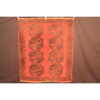 Alter Handgeknüpfter Orient Teppich Afghan Art Deco Old Carpet Tappeto 180x160cm Bild