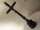 Antikes Originales Wunderschönes Kreuz Aus Holz Und Metall - 19.  Jhd Skulpturen & Kruzifixe Bild 5