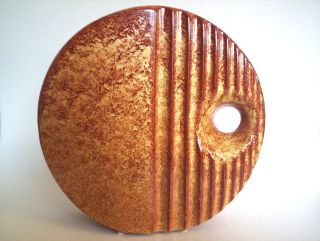 Keramik Vase Wheel 23cm Bertoncello Schiavon Pottery Italy 60s Op Art Lochvase Bild
