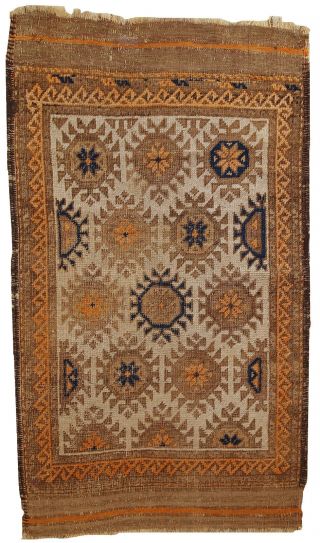 Antik Afghan Baluch Teppich Handgeknüpft 66cm X 117cm 1890 Bild