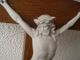 Antikes Wunderschönes Holz - Kreuz Mit Jesus Aus Vollem Porzellan Unbeschädigt Skulpturen & Kruzifixe Bild 2