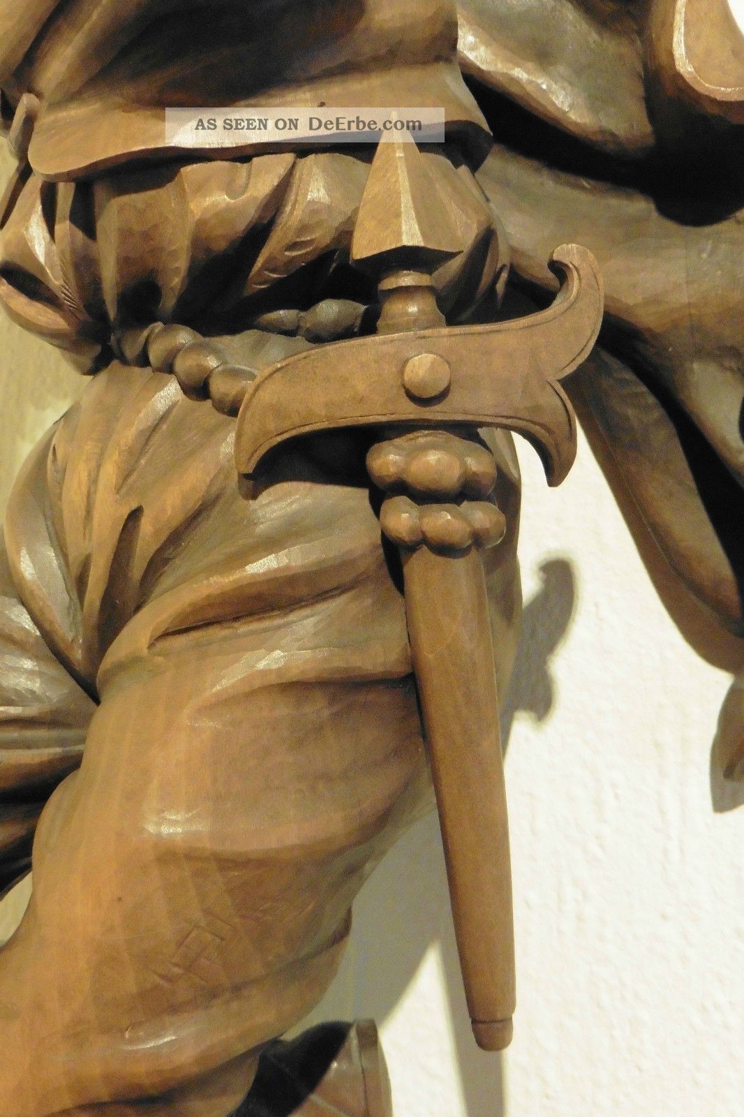 Holzfigur Kletterer Bergsteiger Fackel Holz Figur Geschnitzt