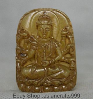 5.  5cm China Jade Kwan - Yin 1000 Arme Avalokiteshvara Der Göttin Kwan - Yin Anhänger Bild