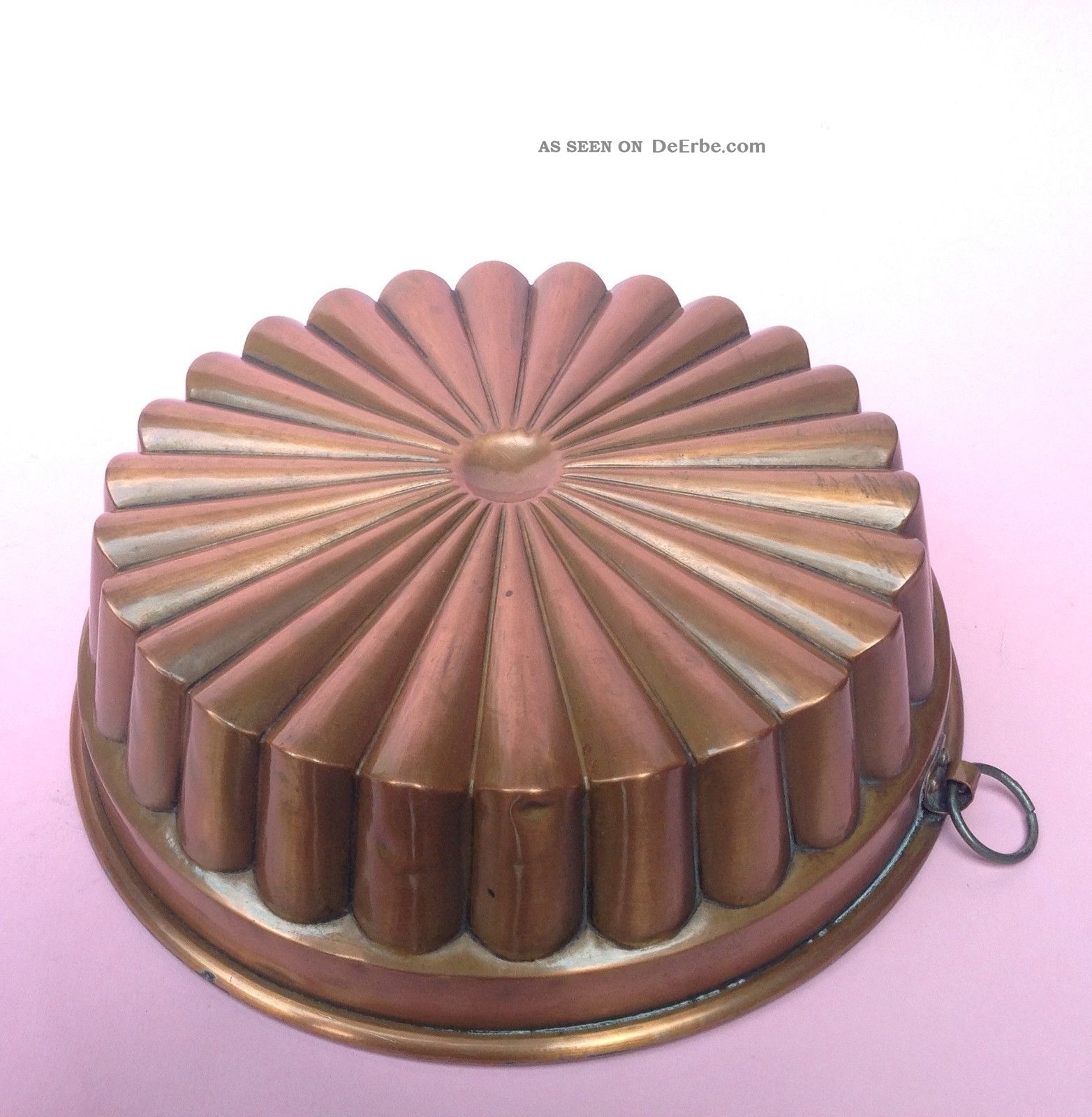 Strahlenförmige Kupfer Backform Kupfer Form Guglhupf Model Kuchen Backen 1880 Kupfer Bild