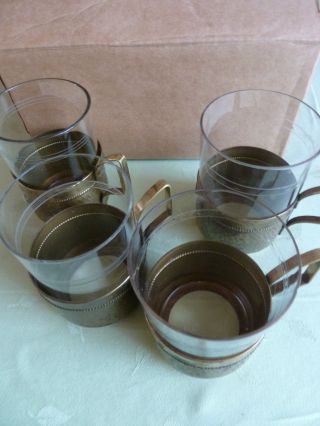 Teetassen Für 4 Personen,  Messing Und Glas Bild
