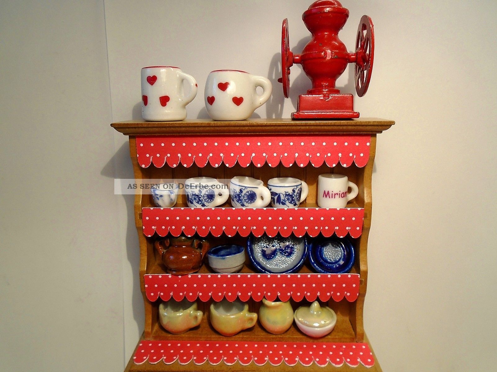 Küchenschrank Mit Geschirr, Porzellan, Keramik, Besteck Für Puppenhaus 1:12