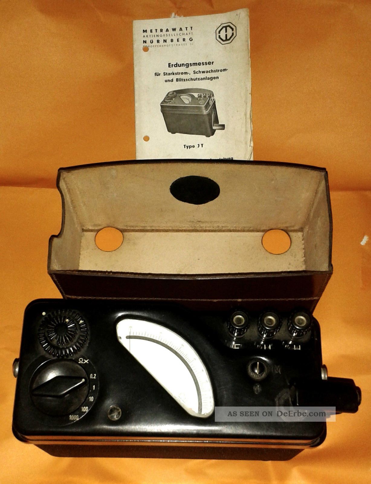 Erdungsmesser Typ Jt Von Metrawatt Mit Kurbel Starkstrom Blitzschutz Wissenschaftliche Instrumente Bild